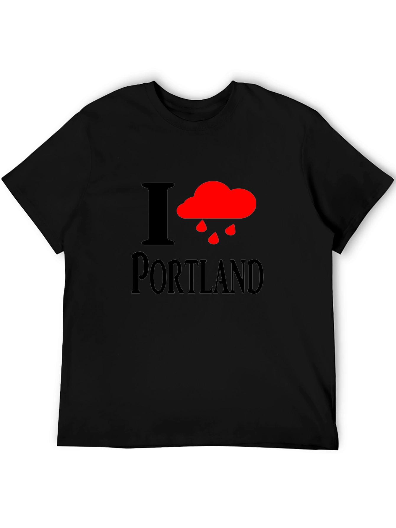 I Heart Portland Rainy Cloud Black T-Shirt