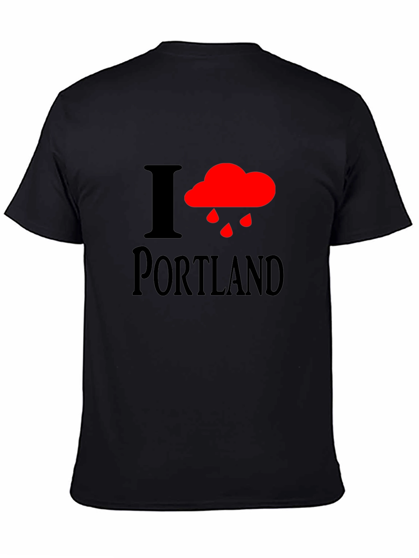 I Heart Portland Rainy Cloud Black T-Shirt
