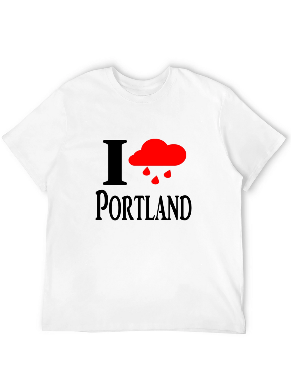 I Heart Portland Rainy Cloud Black T-Shirt