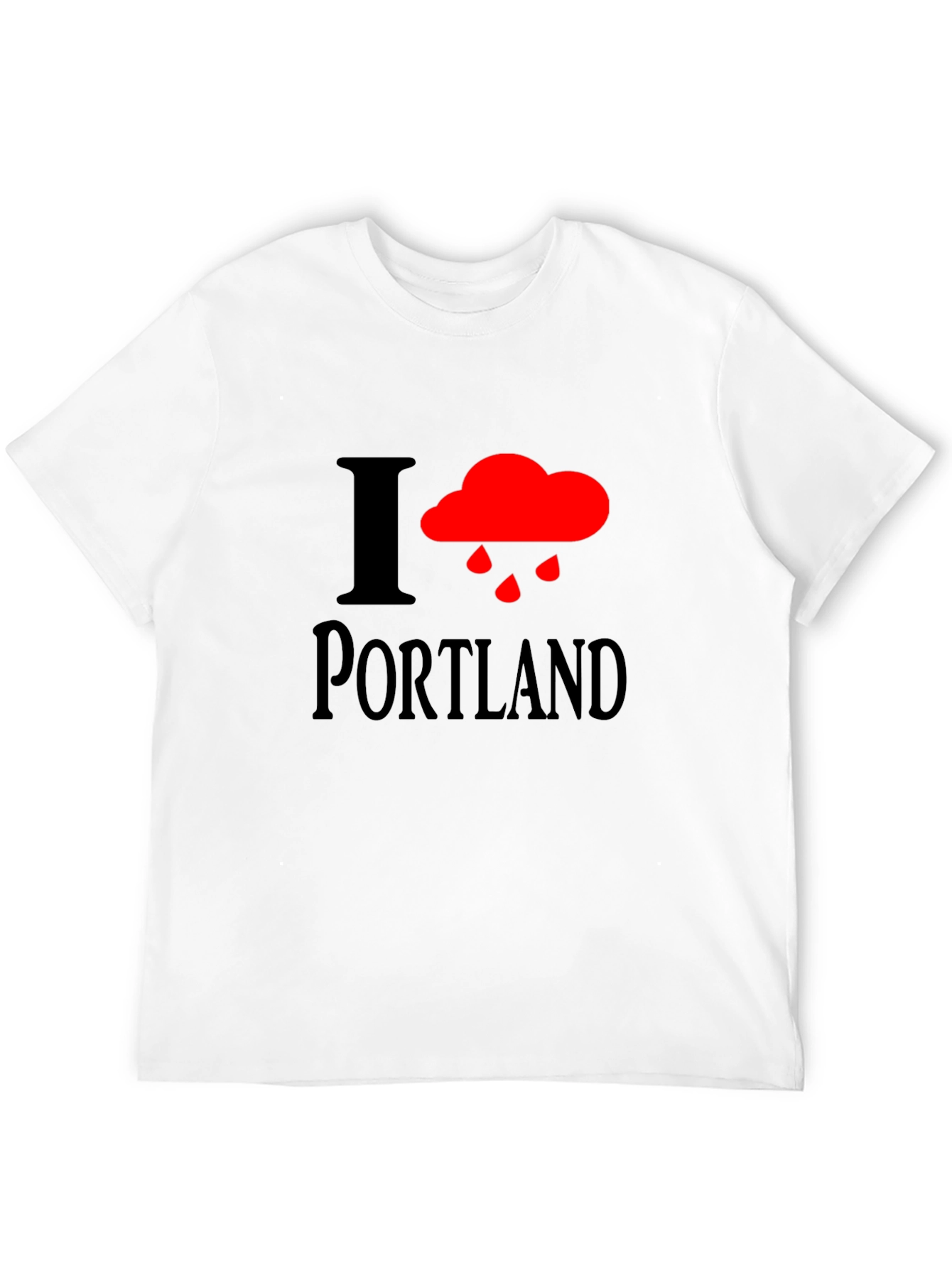 I Heart Portland Rainy Cloud Black T-Shirt