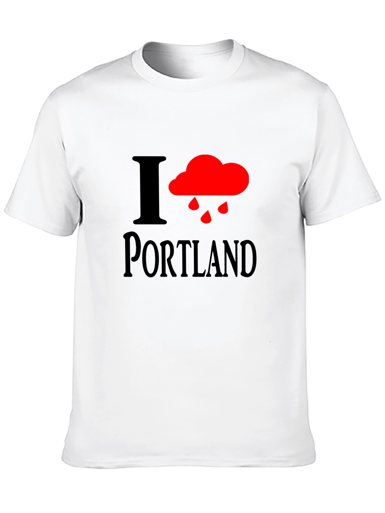 I Heart Portland Rainy Cloud Black T-Shirt