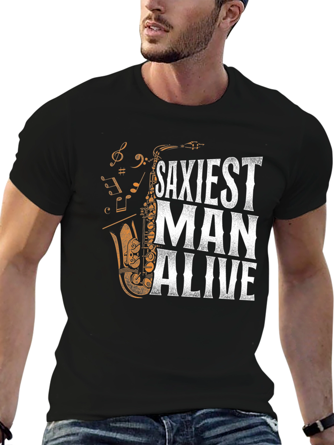 Saxiest Man Alive Graphic T-Shirt - Black