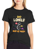 Sad Lonely & Bad at Math Graphic T-Shirt