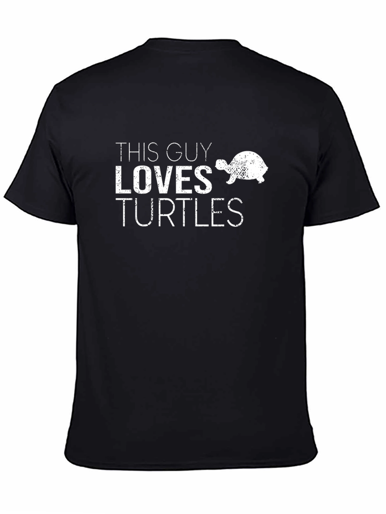 This Guy Loves Turtles T-Shirt - Black Cotton Graphic Tee