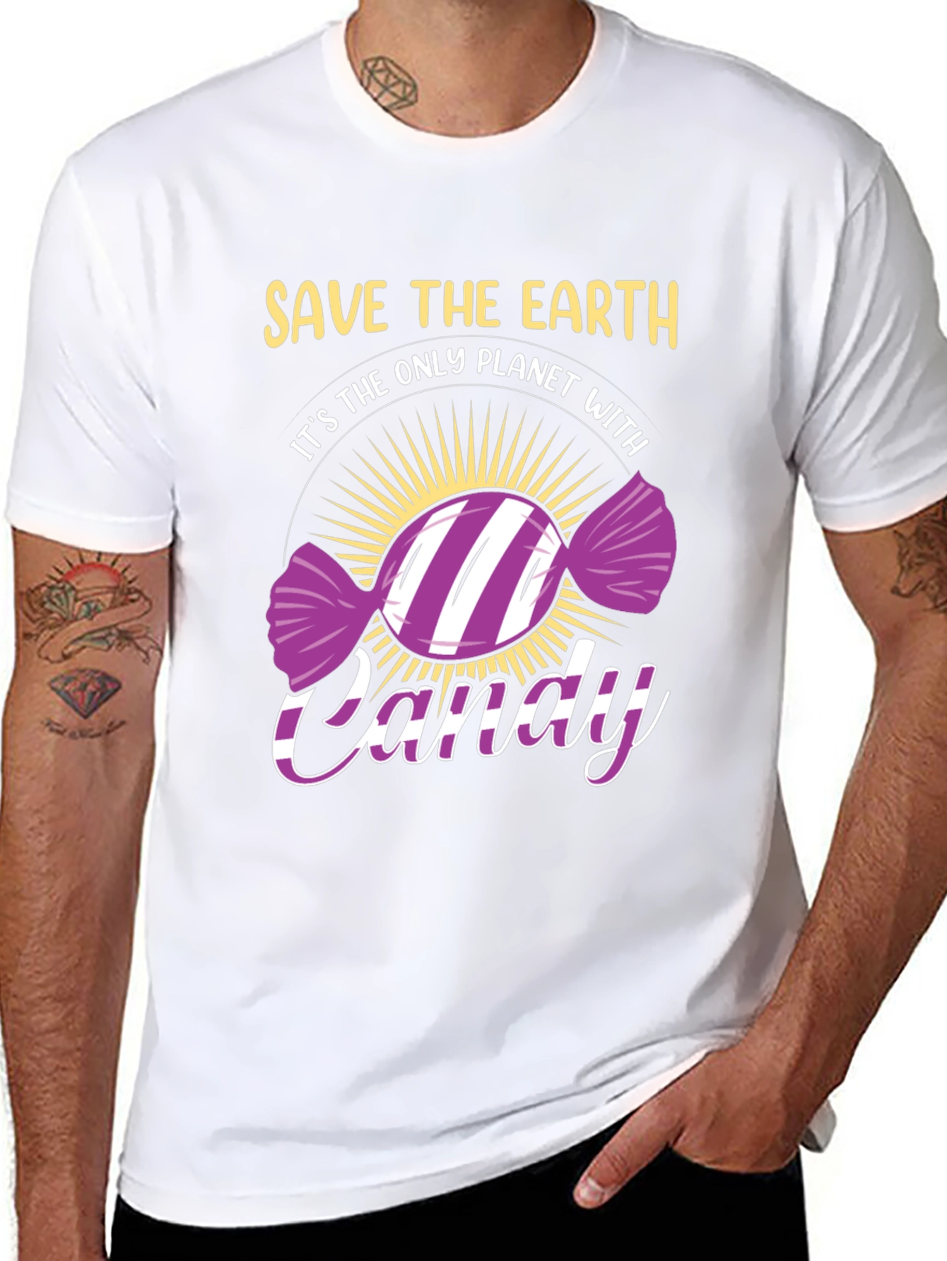 Save The Earth Candy T-Shirt - Eco-Friendly Novelty Tee