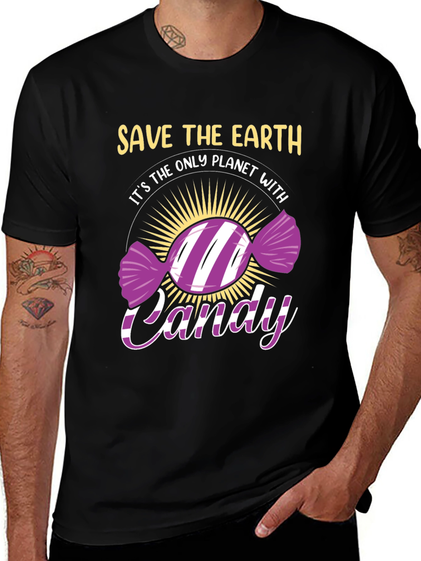 Save The Earth Candy T-Shirt - Eco-Friendly Novelty Tee