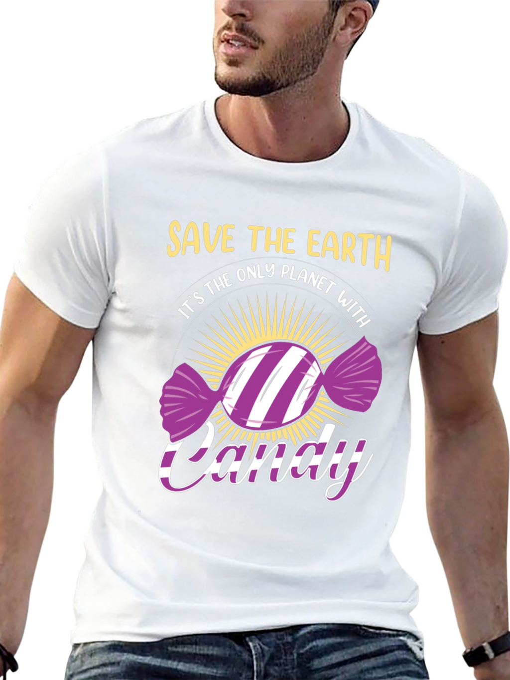 Save The Earth Candy T-Shirt - Eco-Friendly Novelty Tee