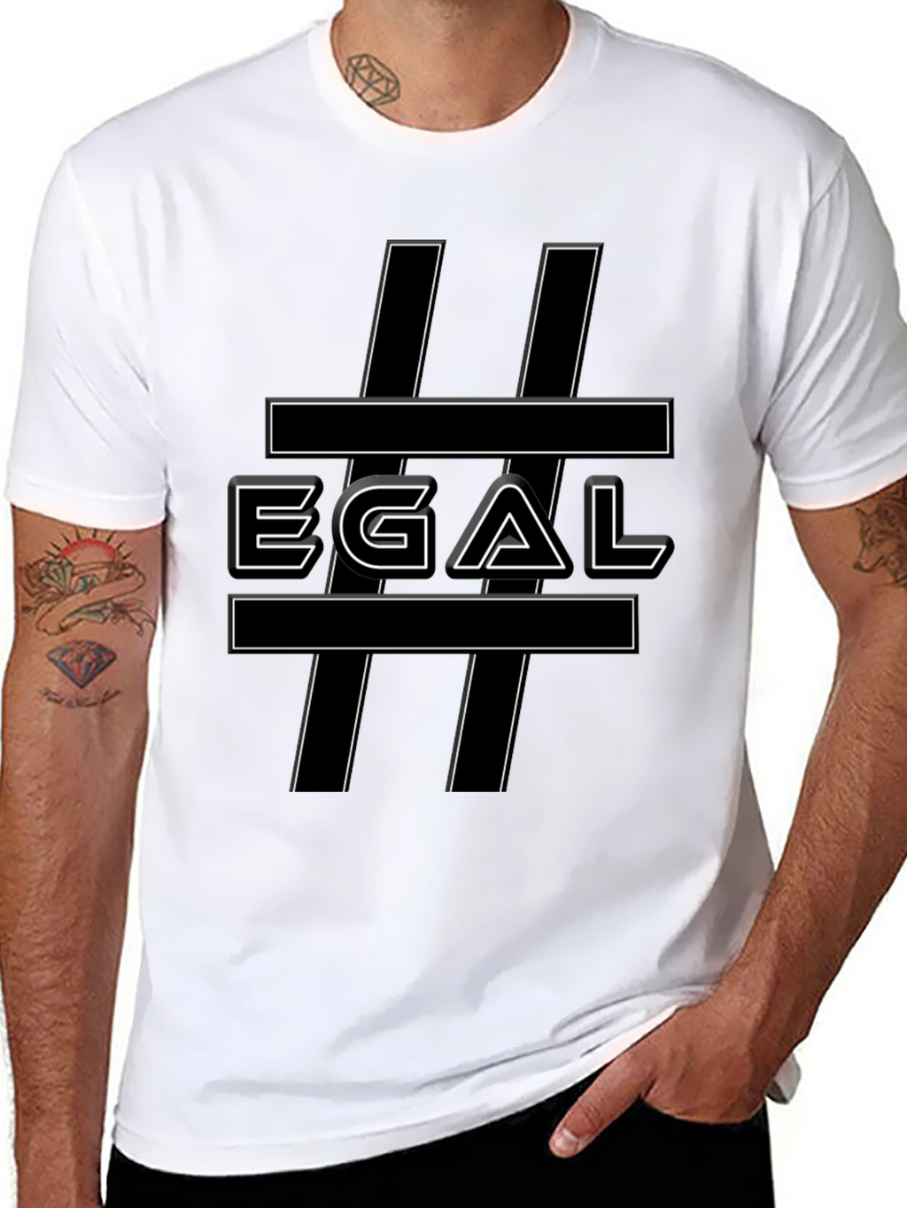 EGAL Graphic Tee - Black Casual T-Shirt
