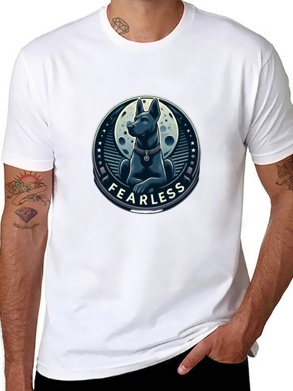 Fearless Dog Graphic T-Shirt - Stylish Mens Tee