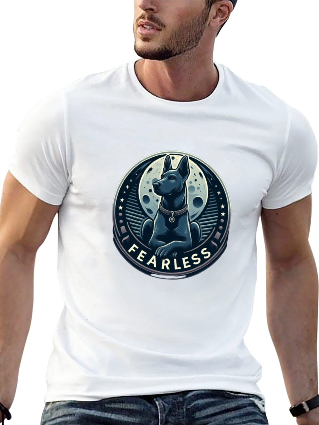 Fearless Dog Graphic T-Shirt - Stylish Mens Tee