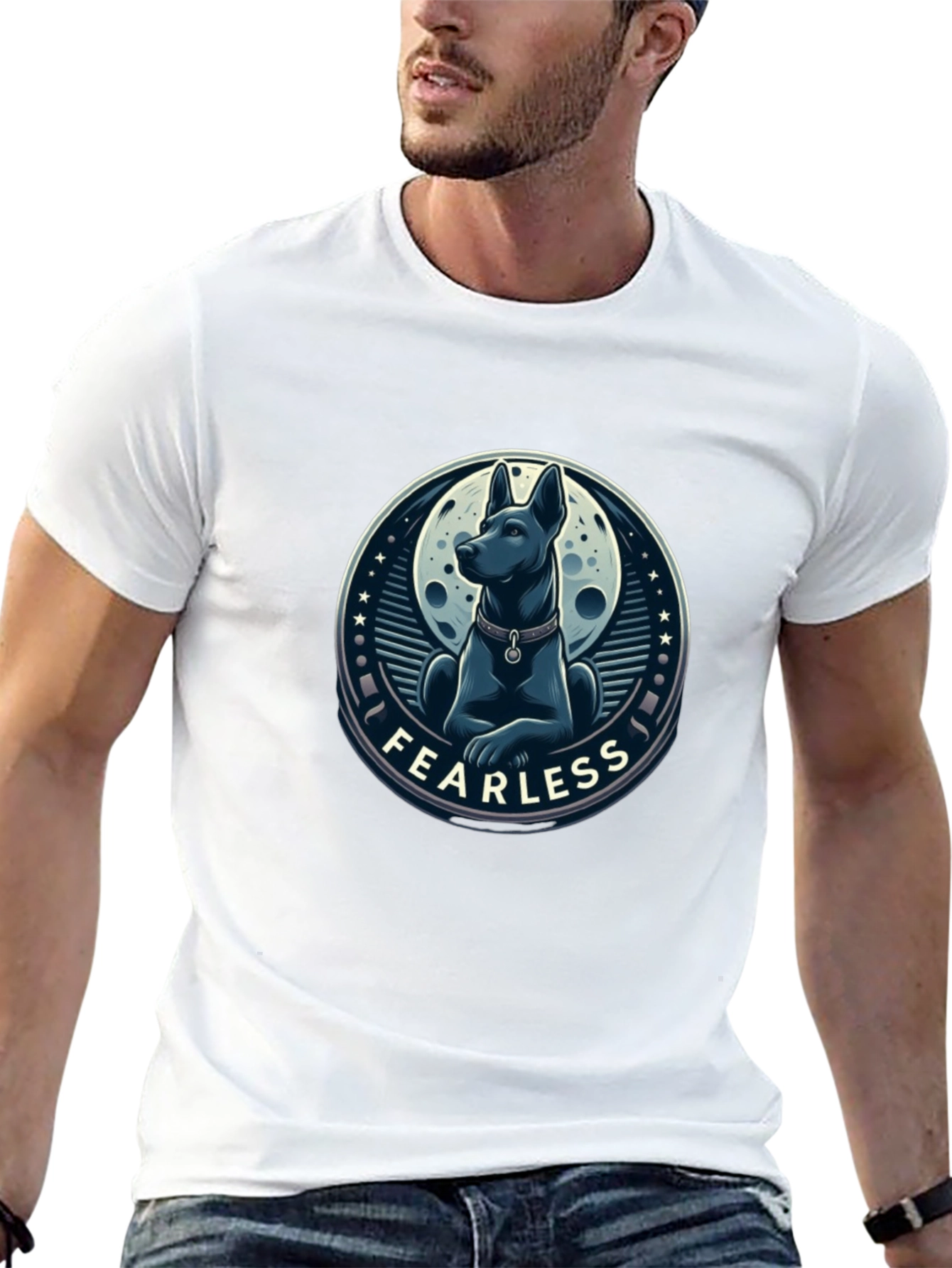 Fearless Dog Graphic T-Shirt - Stylish Mens Tee
