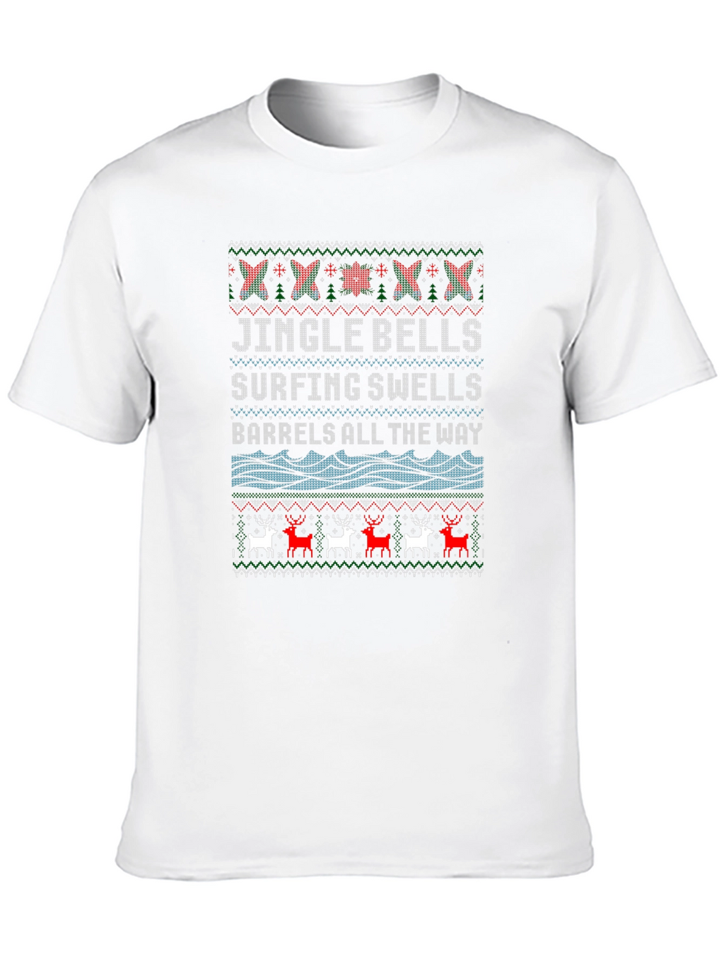 Jingle Bells Surfing Ugly Christmas T-Shirt