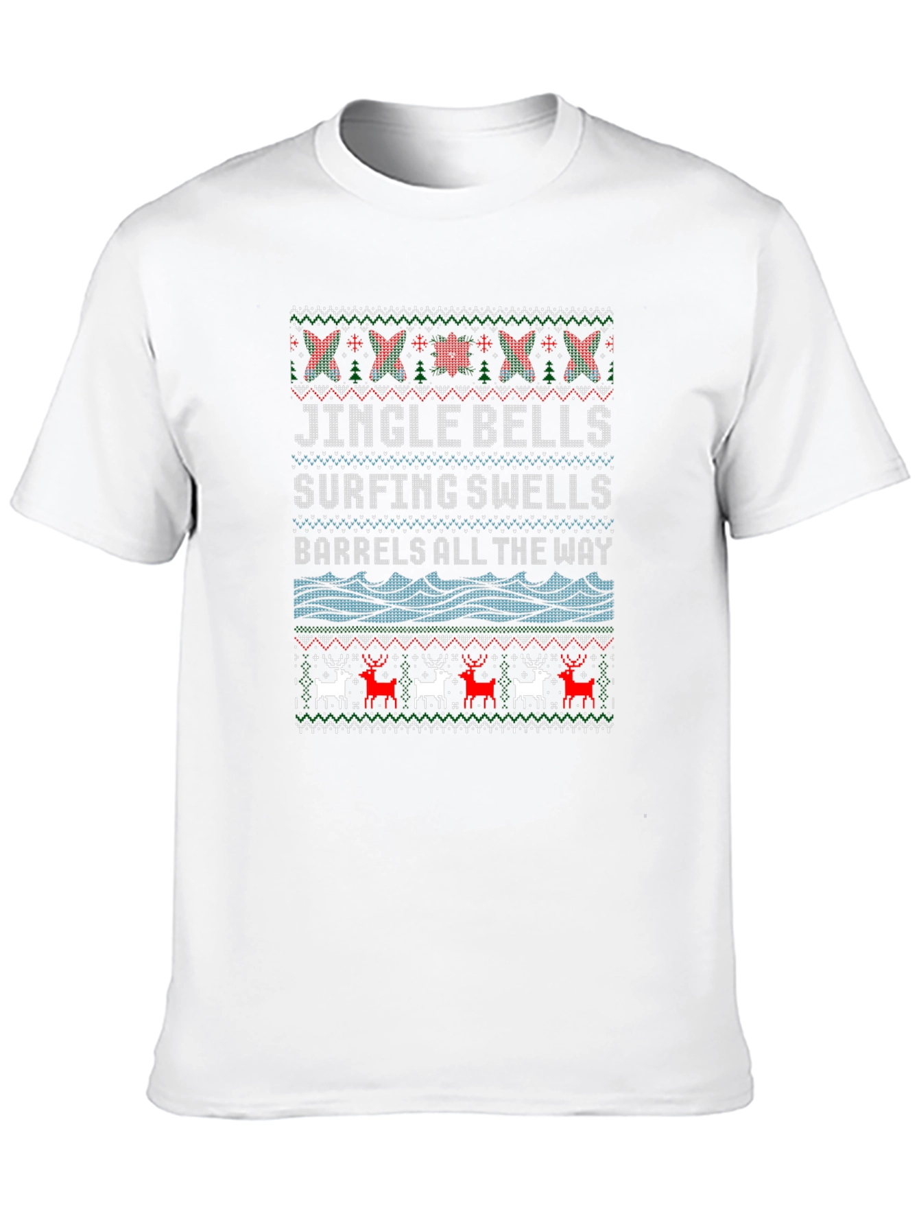 Jingle Bells Surfing Ugly Christmas T-Shirt