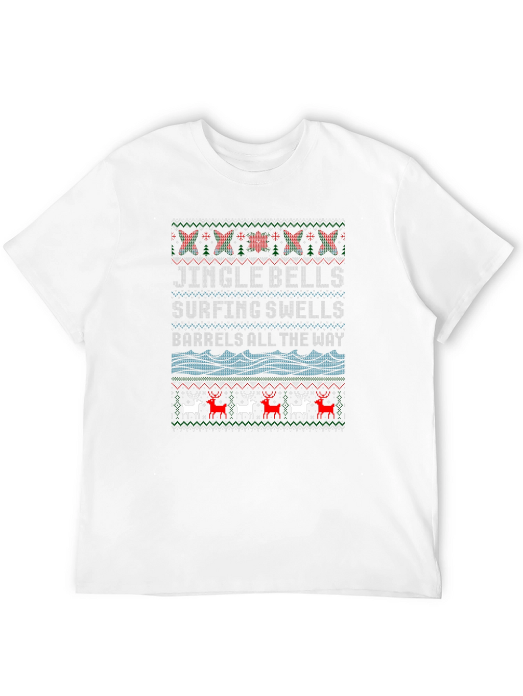 Jingle Bells Surfing Ugly Christmas T-Shirt