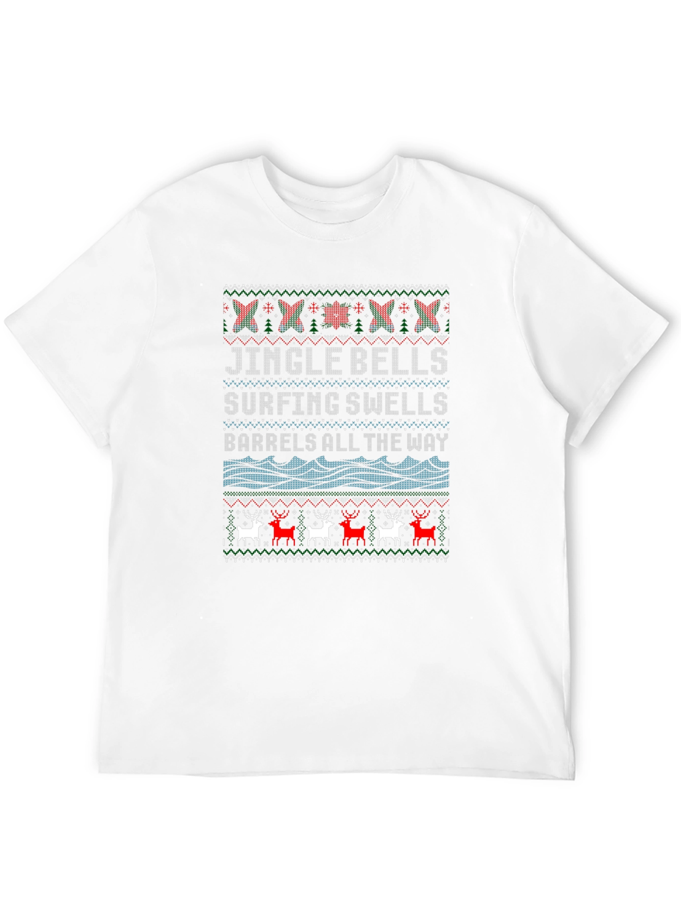 Jingle Bells Surfing Ugly Christmas T-Shirt