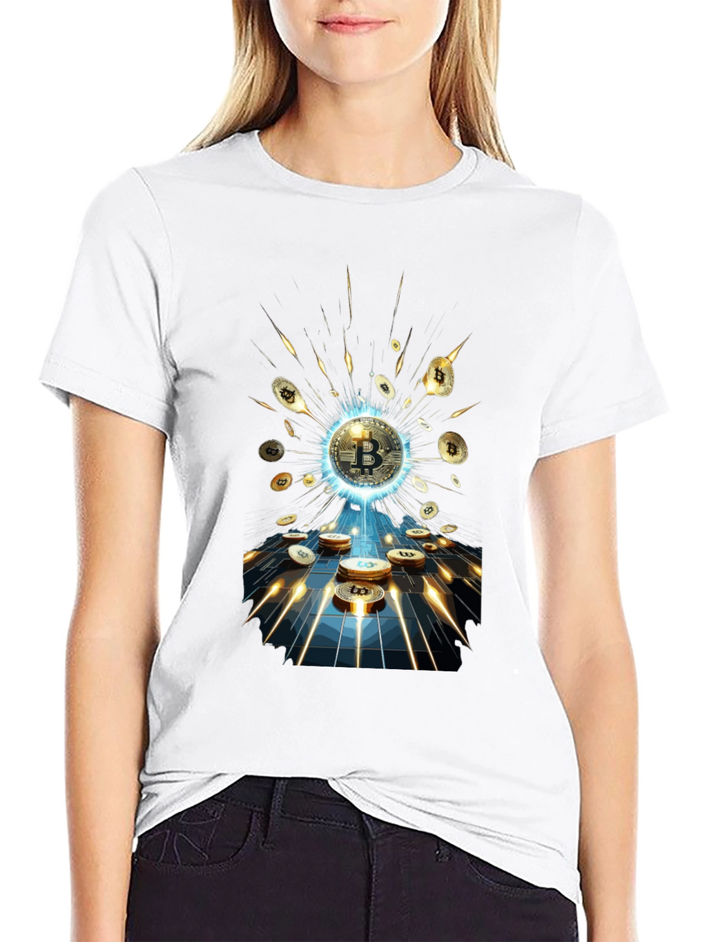 Bitcoin Explosion Black T-Shirt Crypto Currency Tee