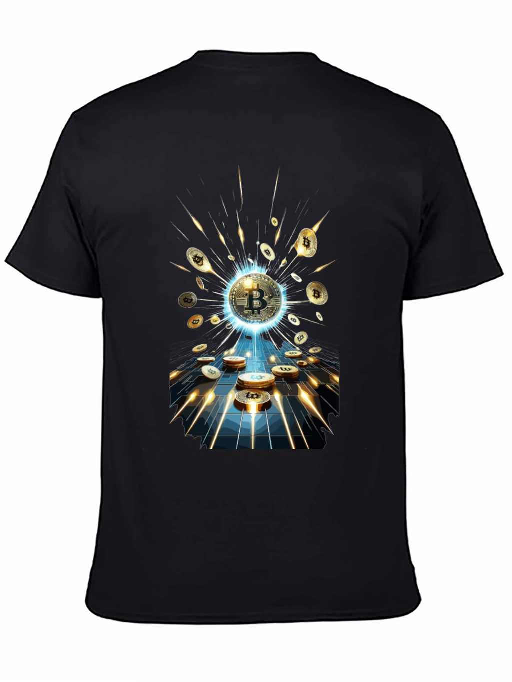 Bitcoin Explosion Black T-Shirt Crypto Currency Tee