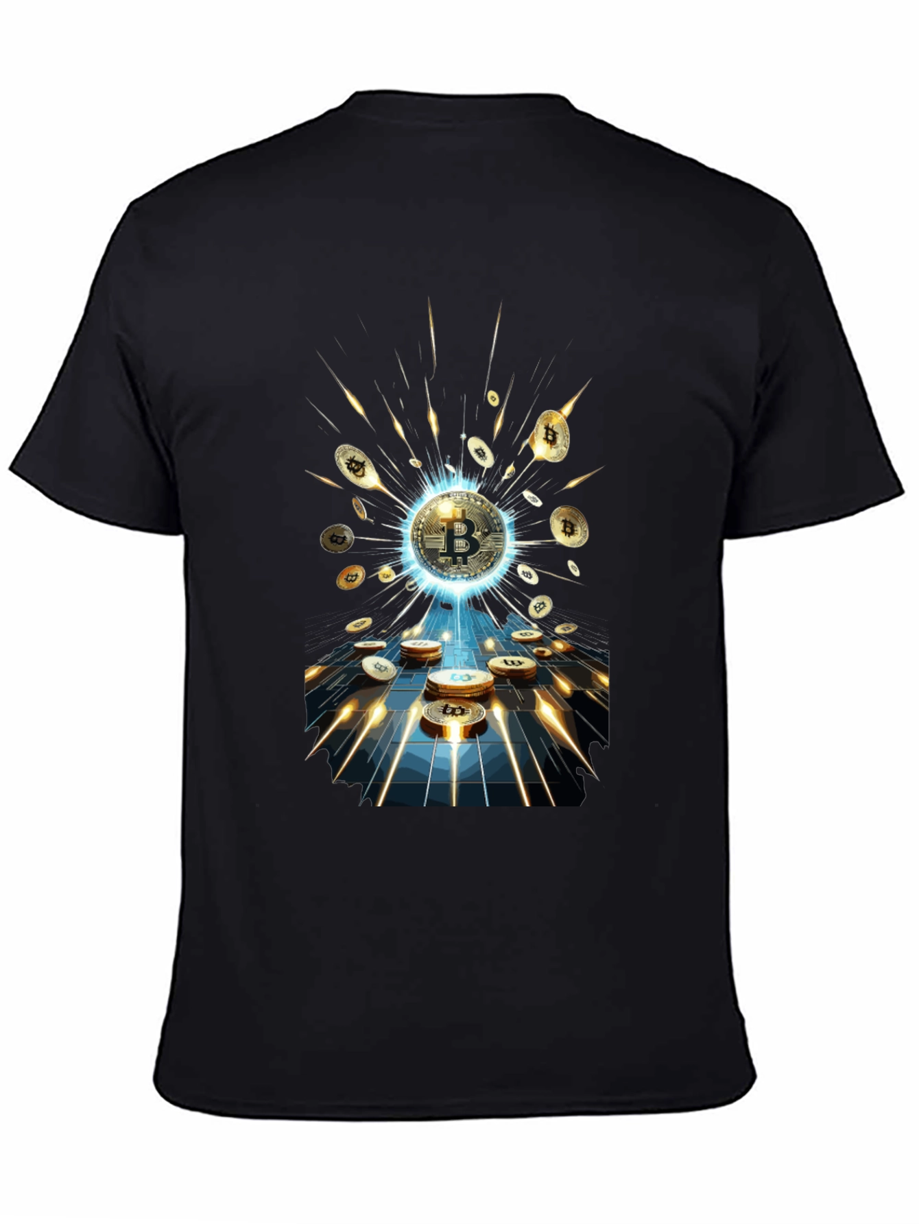 Bitcoin Explosion Black T-Shirt Crypto Currency Tee