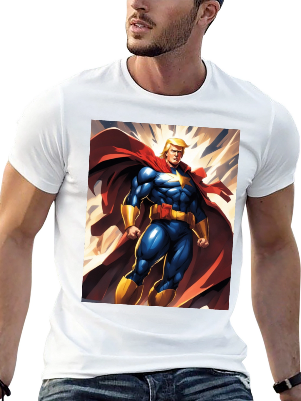 Trump Super Hero T-Shirt | Mens Black Graphic Tee
