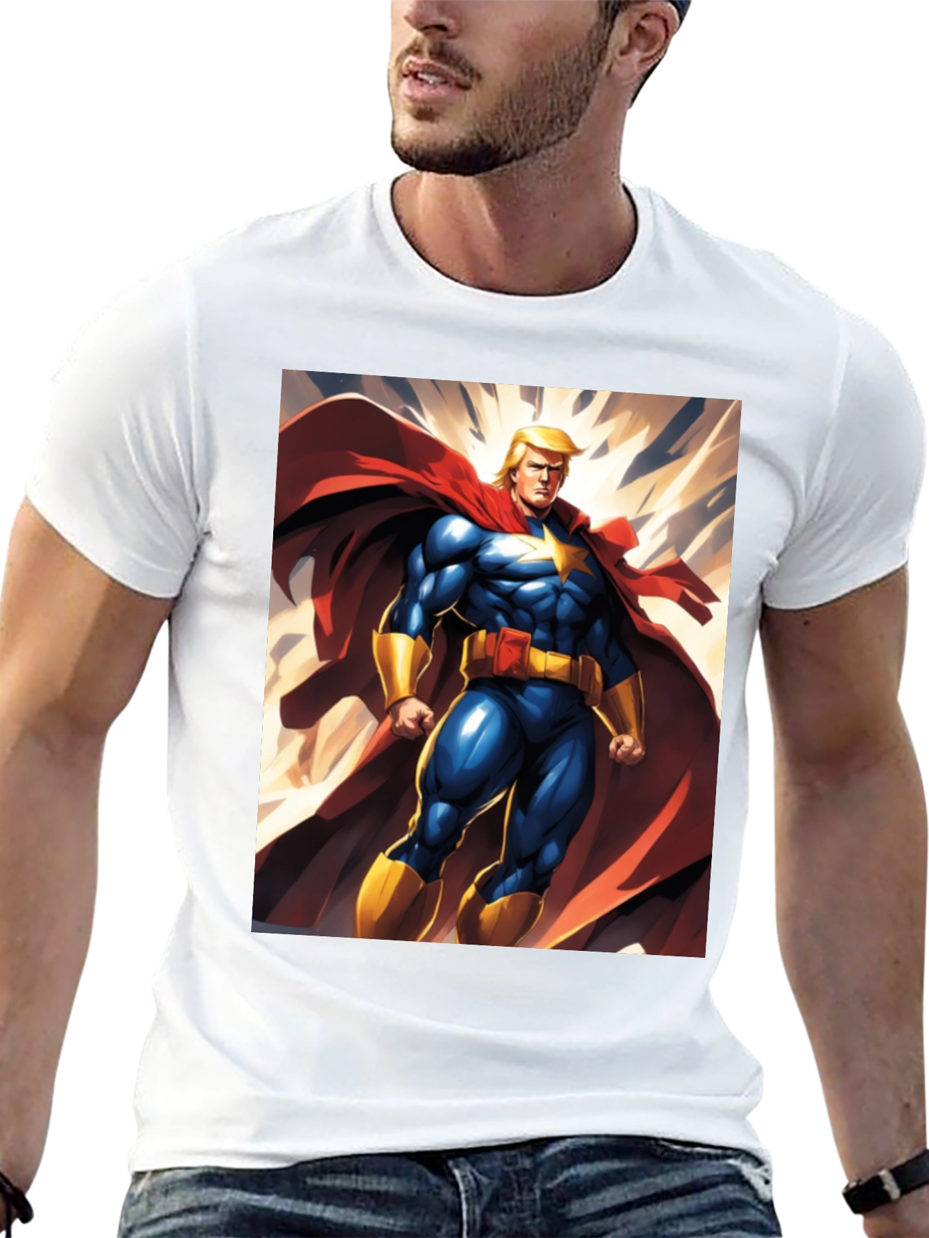 Trump Super Hero T-Shirt | Mens Black Graphic Tee
