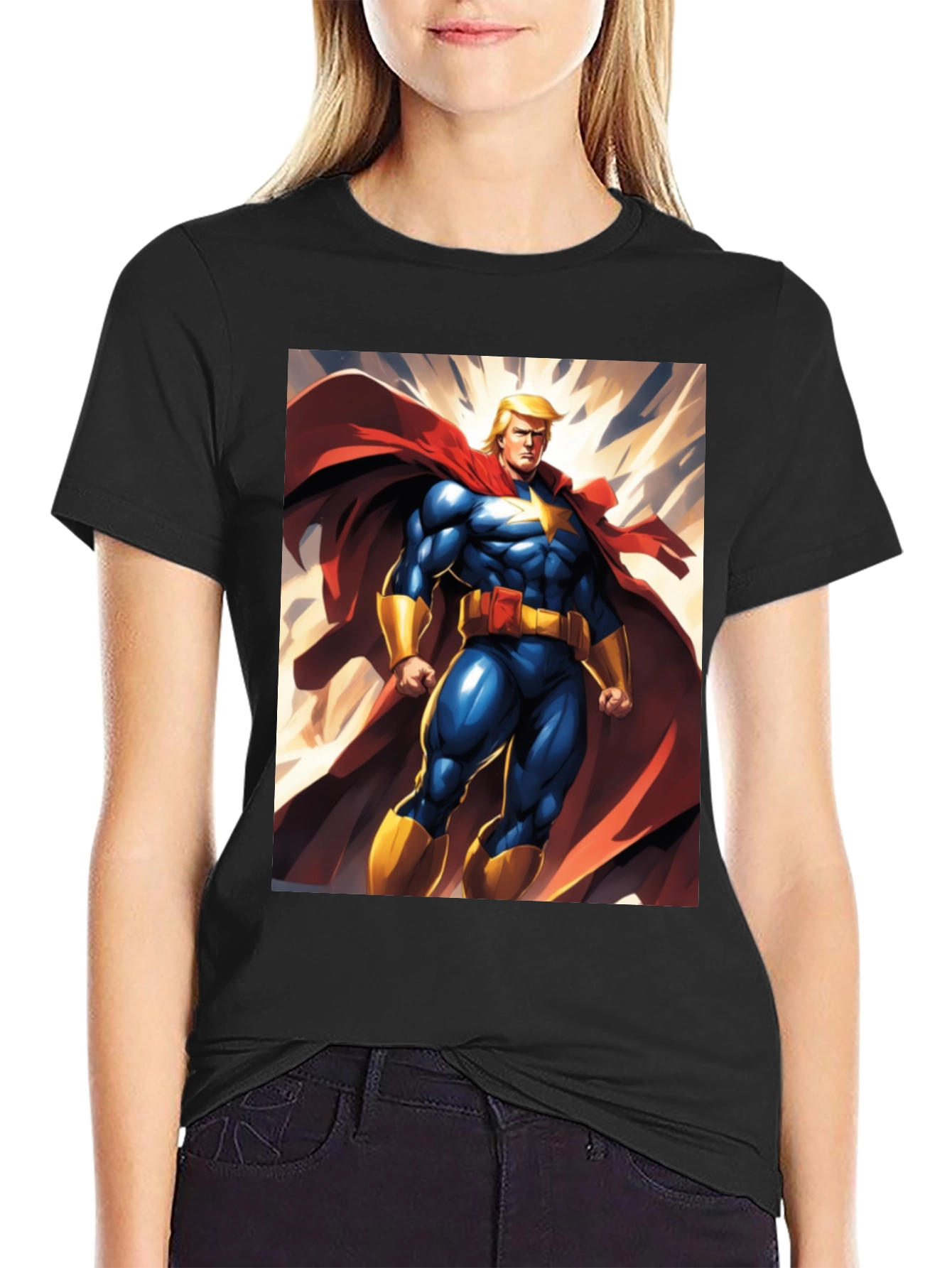 Trump Super Hero T-Shirt | Mens Black Graphic Tee