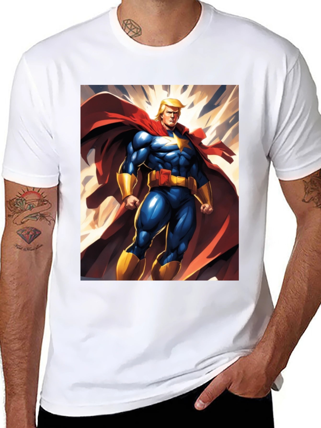 Trump Super Hero T-Shirt | Mens Black Graphic Tee