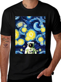 Astronaut Starry Night Graphic Tee - Unique Artistic Design