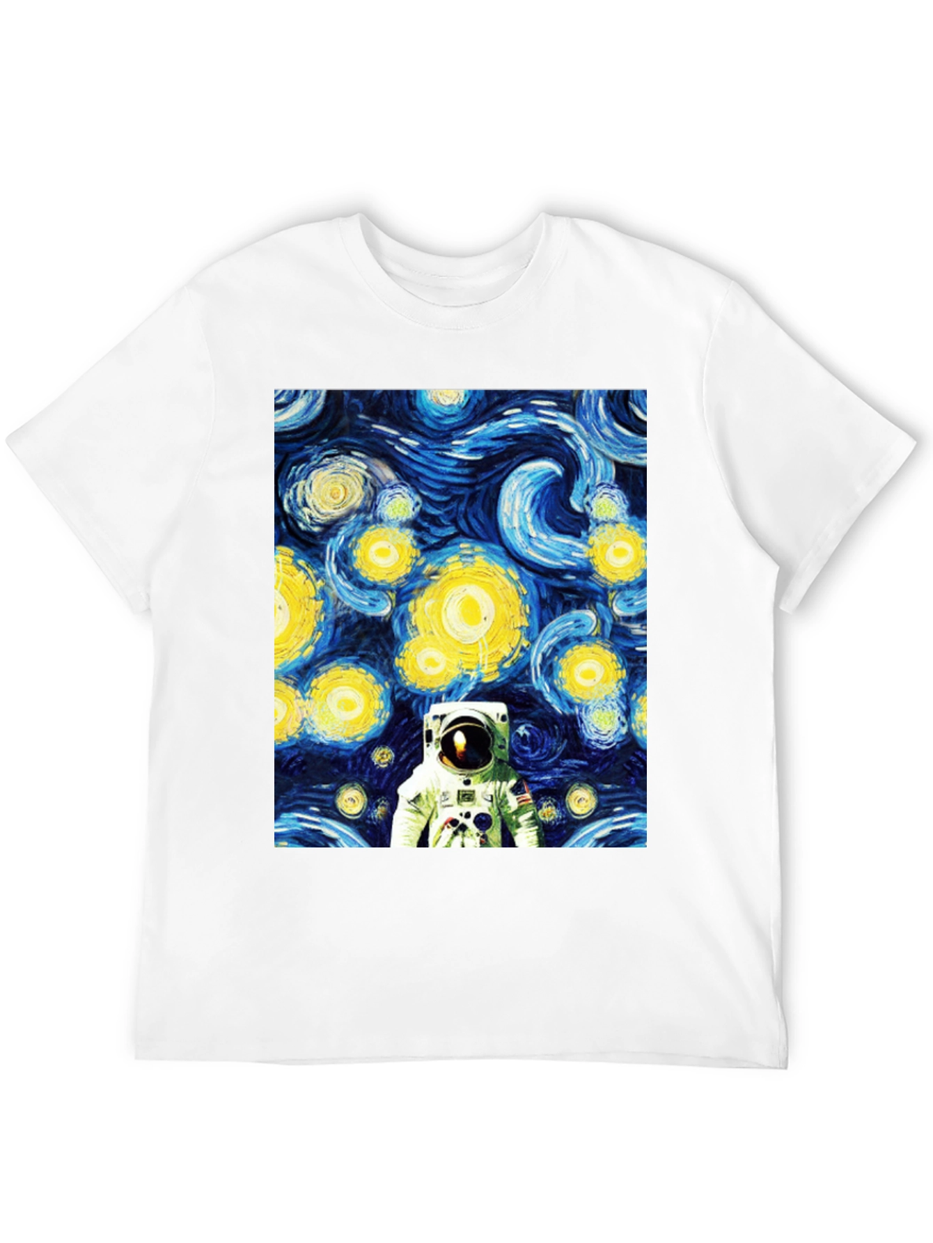 Astronaut Starry Night Graphic Tee - Unique Artistic Design