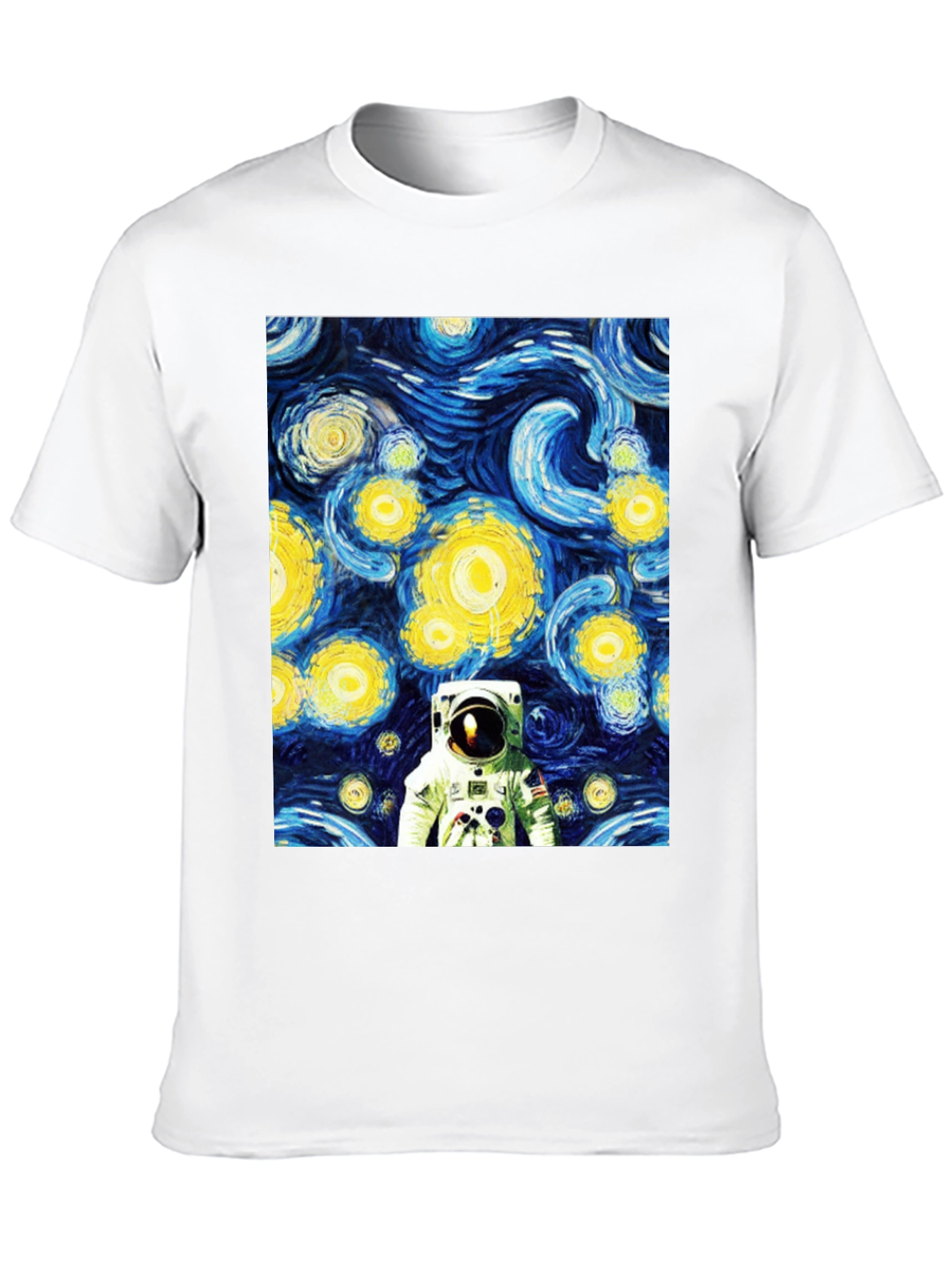 Astronaut Starry Night Graphic Tee - Unique Artistic Design