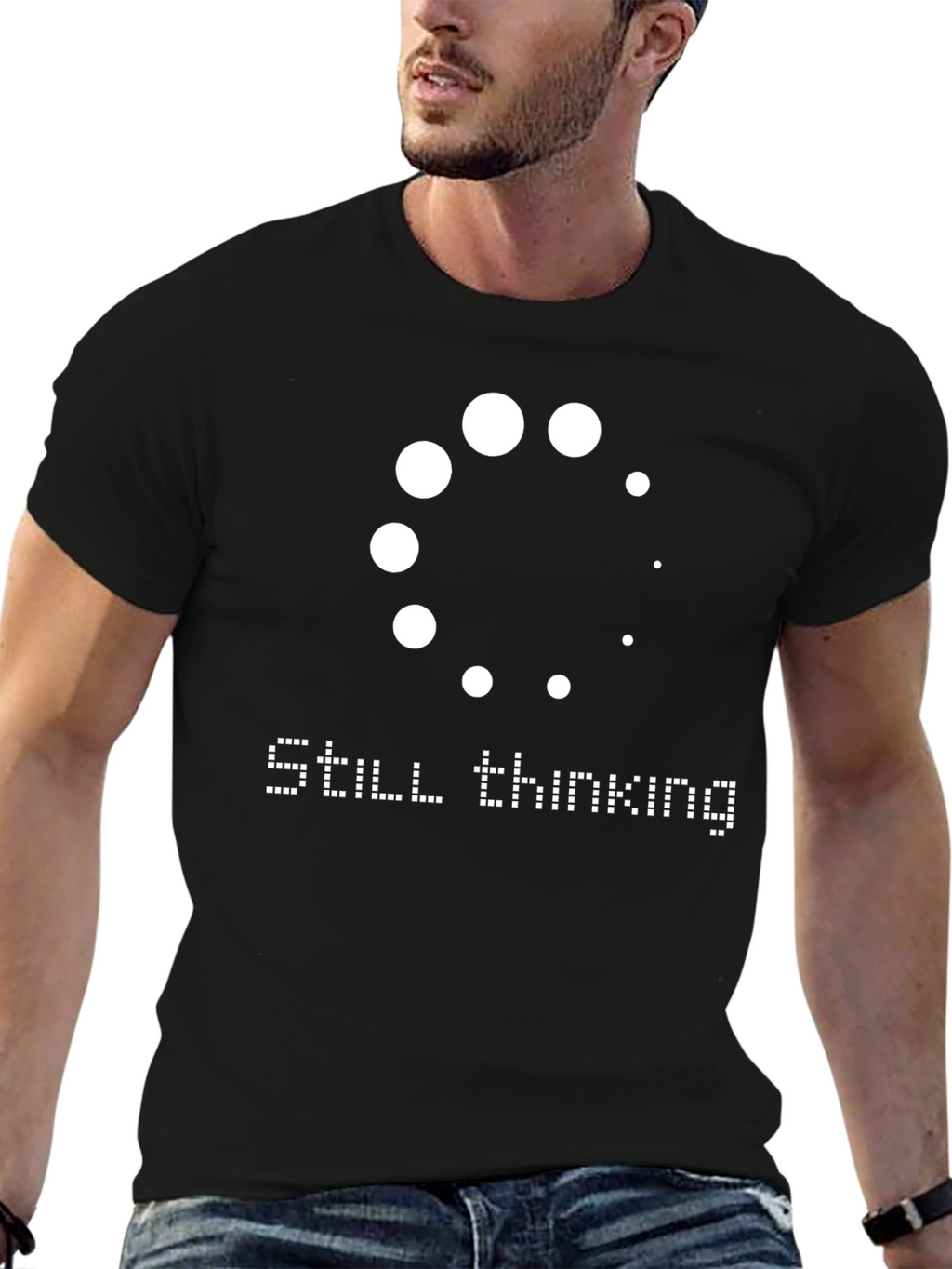 Still Thinking Mens Black Graphic Tee