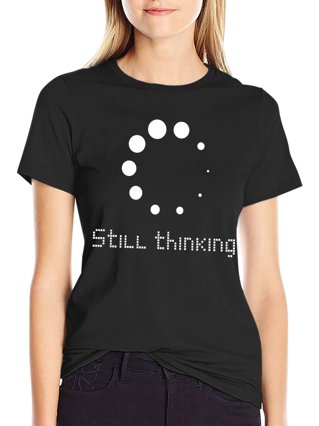 Still Thinking Mens Black Graphic Tee