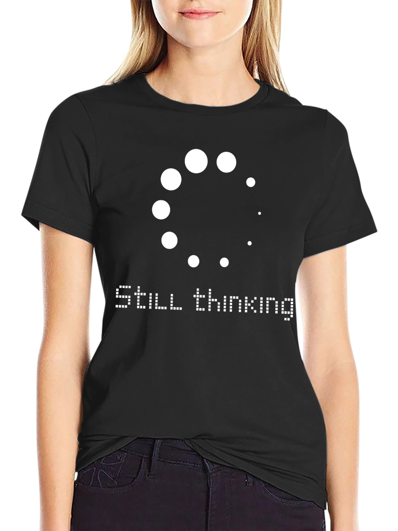 Still Thinking Mens Black Graphic Tee