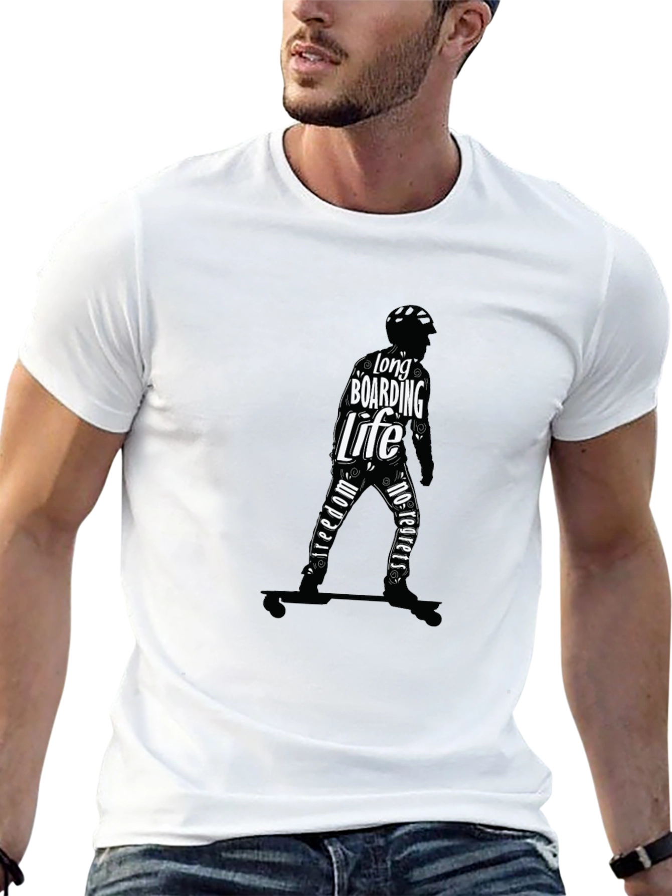 Longboarding Life Graphic Tee - Black