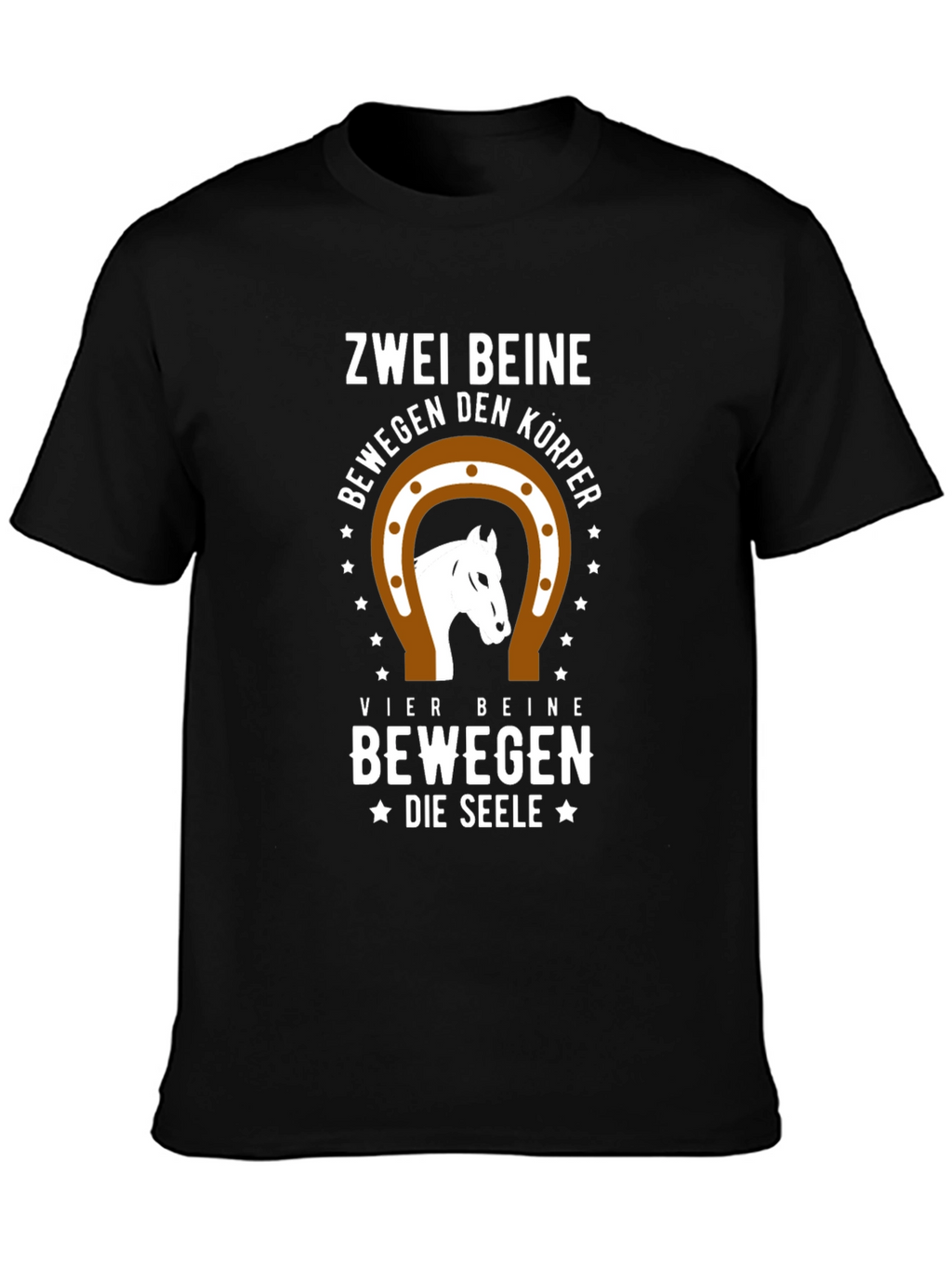 Zwei Beine Horse Graphic Tee - Black