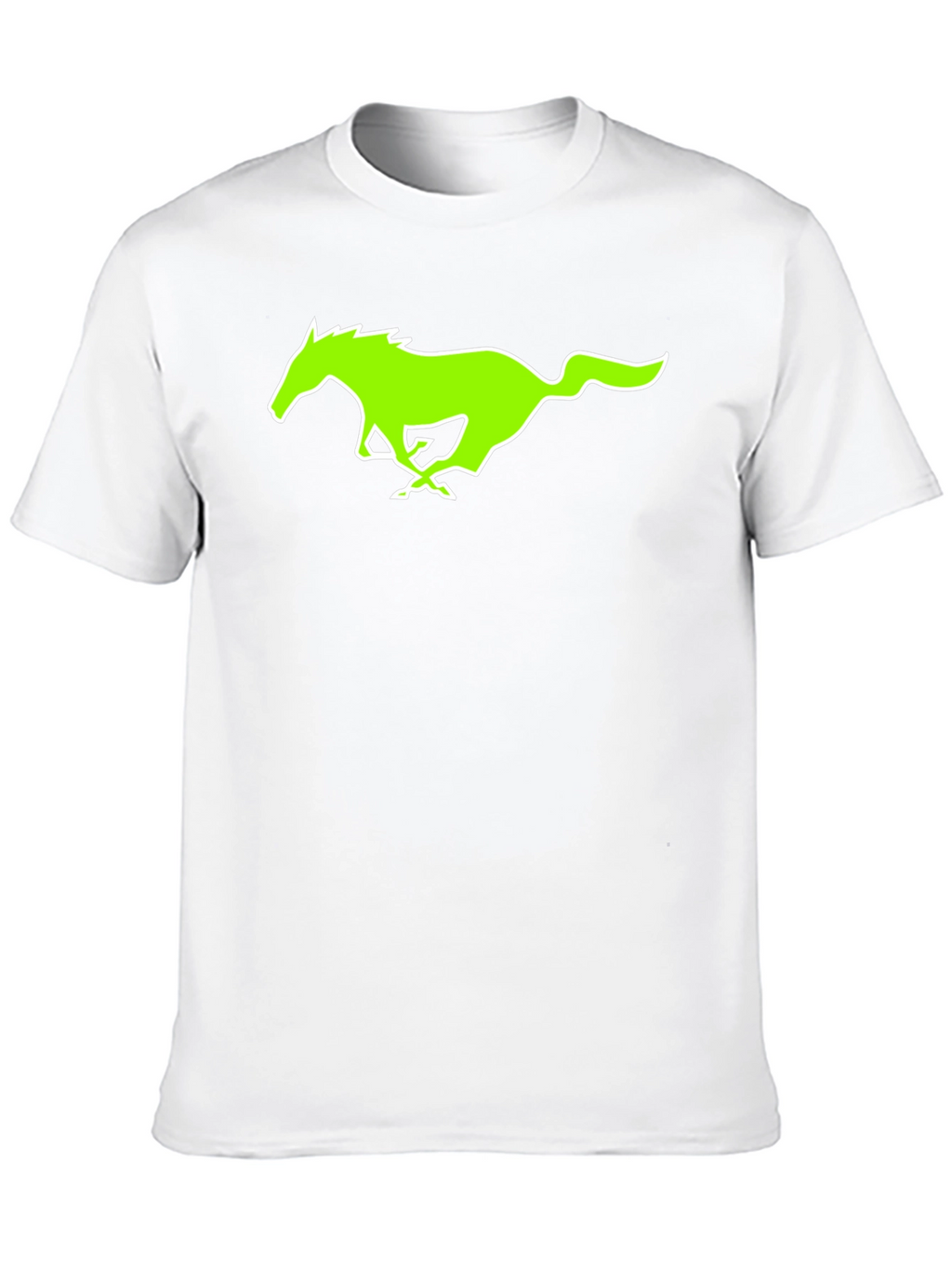 Black T-Shirt with Green Horse Graphic