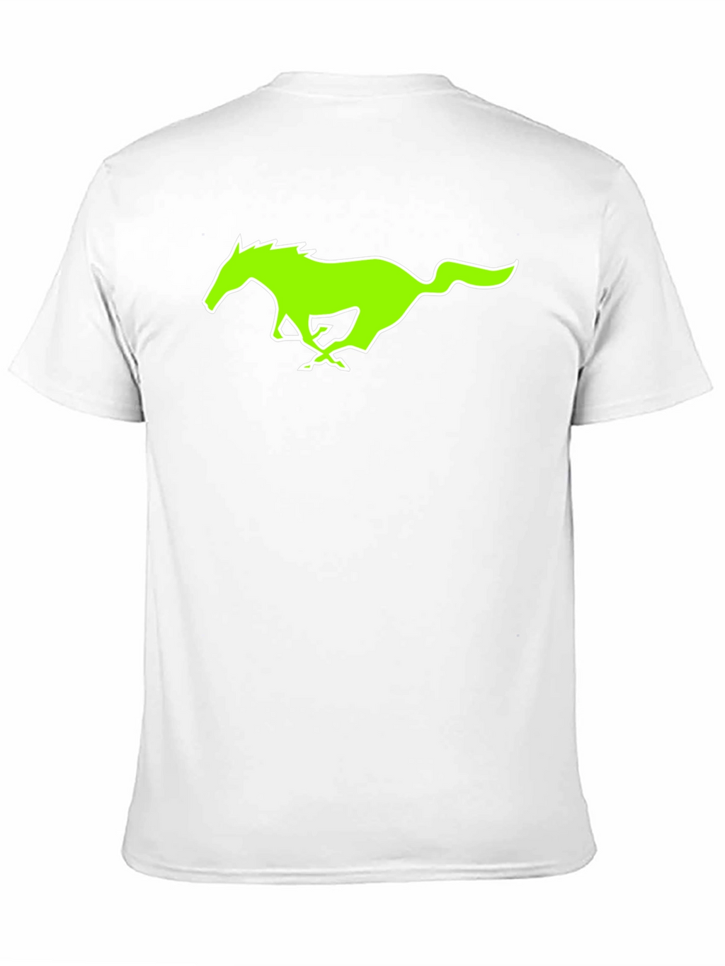 Black T-Shirt with Green Horse Graphic