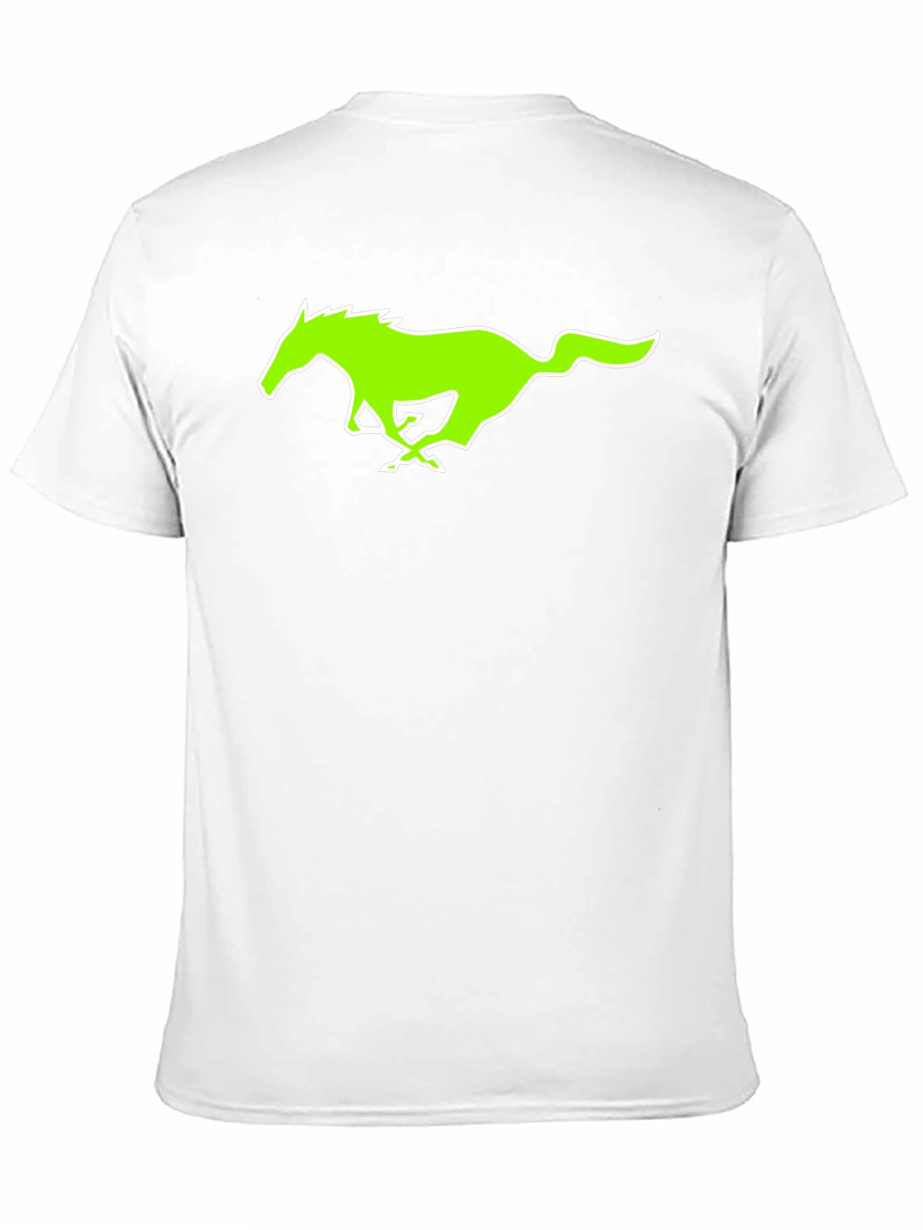 Black T-Shirt with Green Horse Graphic