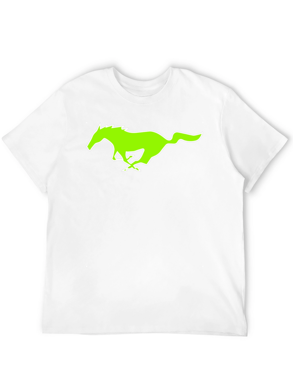 Black T-Shirt with Green Horse Graphic