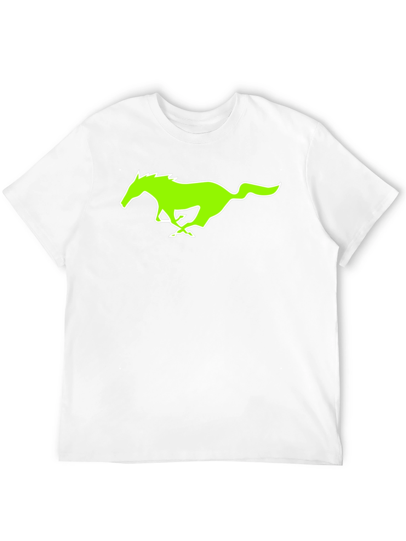 Black T-Shirt with Green Horse Graphic