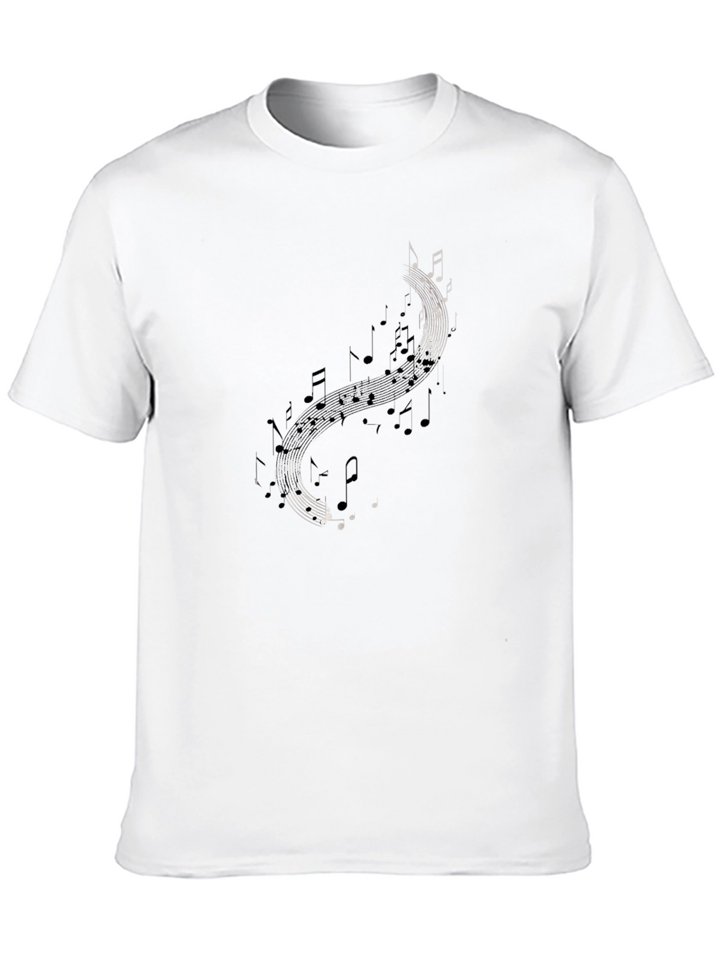 Musical Notes Graphic Tee - Black