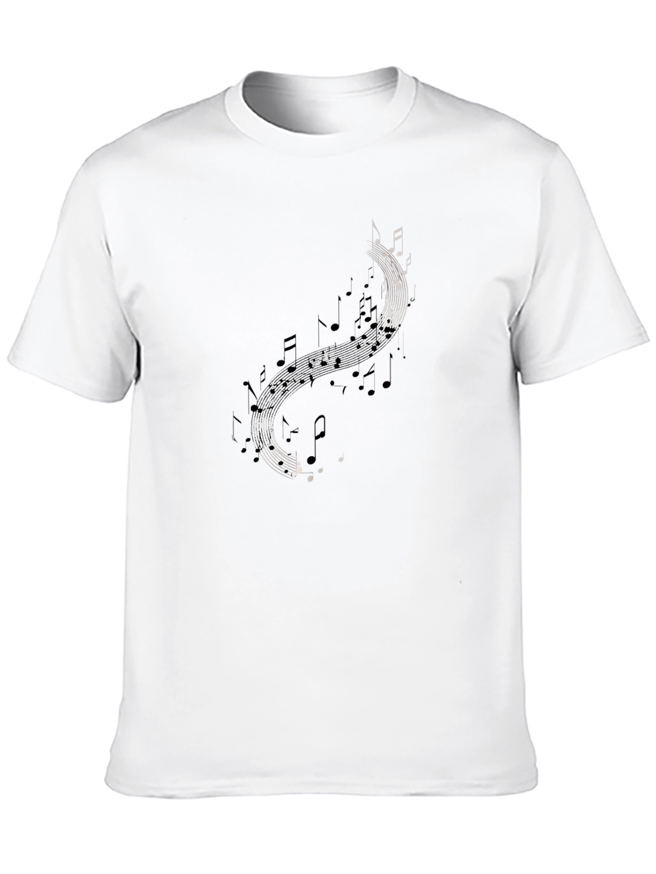 Musical Notes Graphic Tee - Black