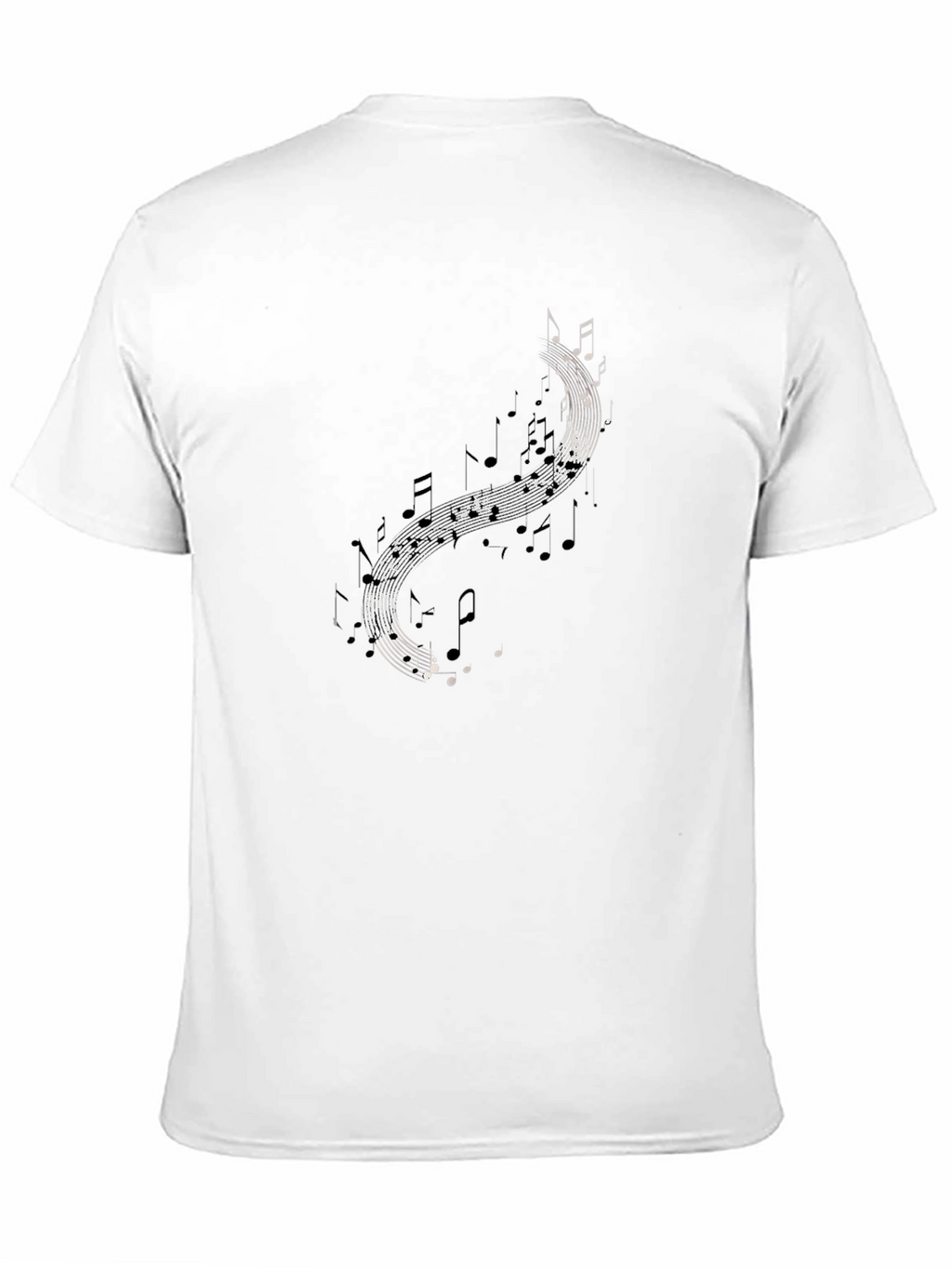 Musical Notes Graphic Tee - Black
