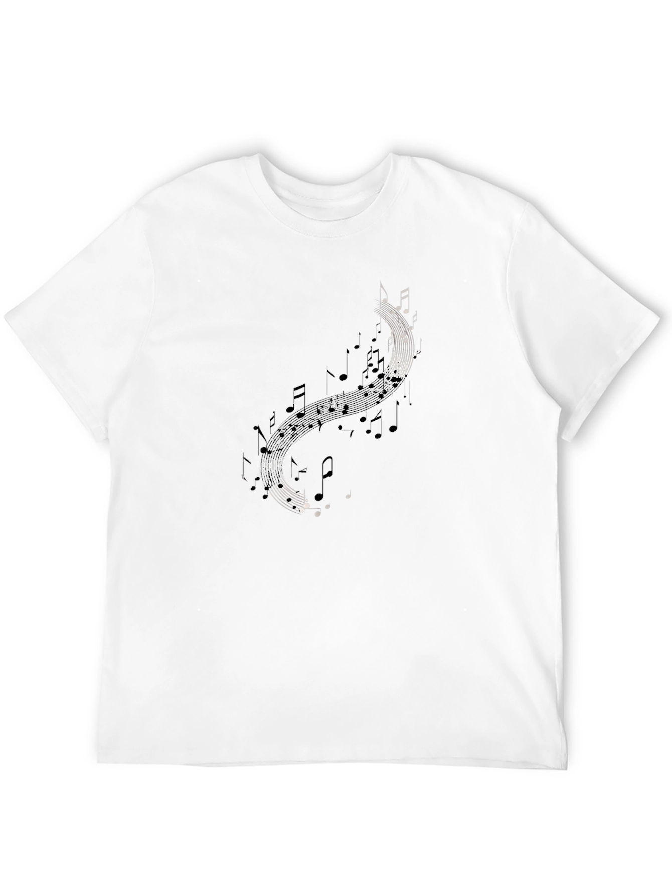 Musical Notes Graphic Tee - Black