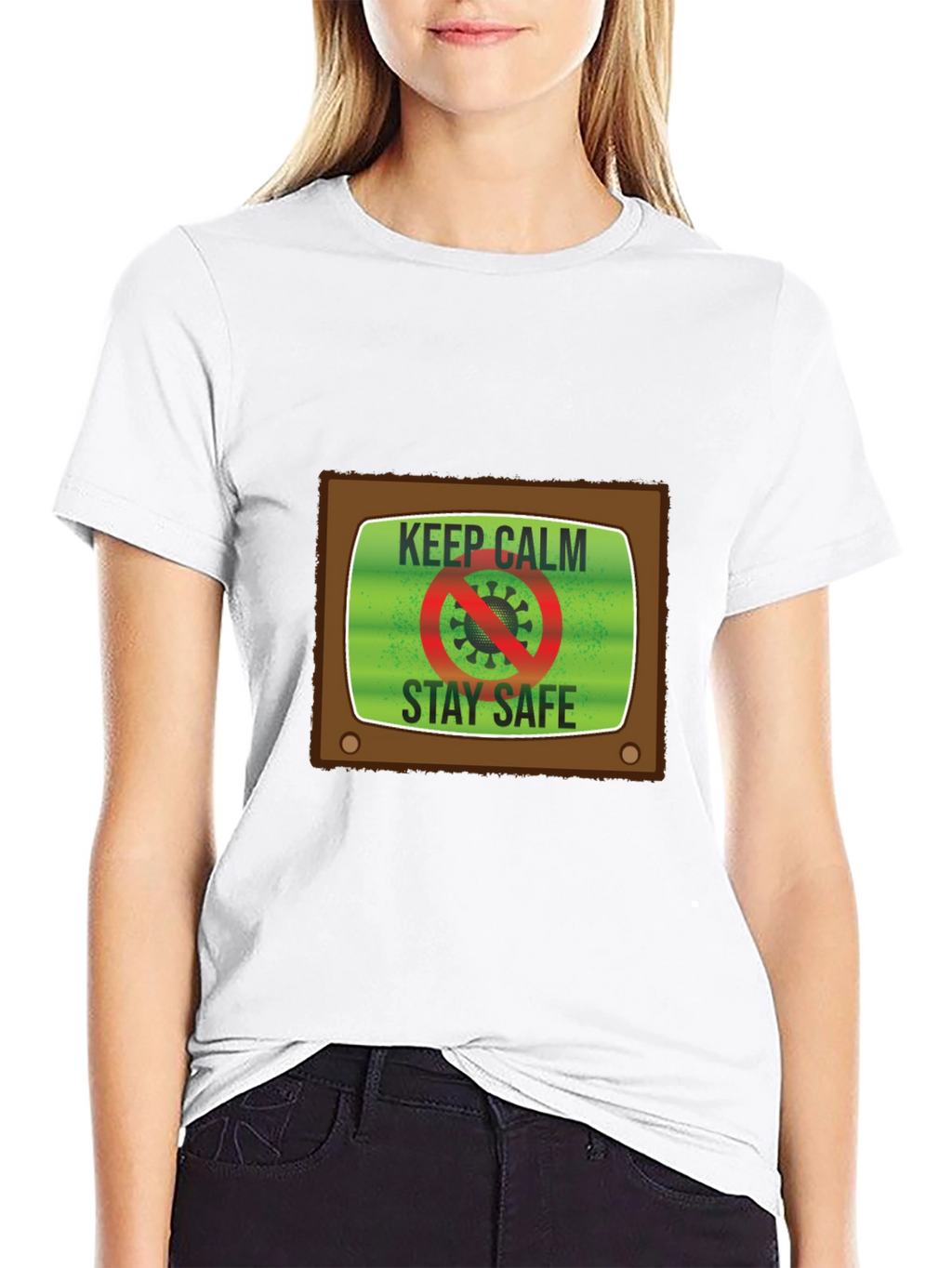 Keep Calm Stay Safe TV Graphic Tee - Unisex