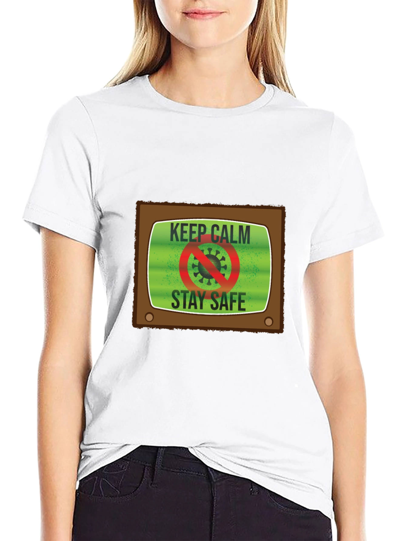 Keep Calm Stay Safe TV Graphic Tee - Unisex
