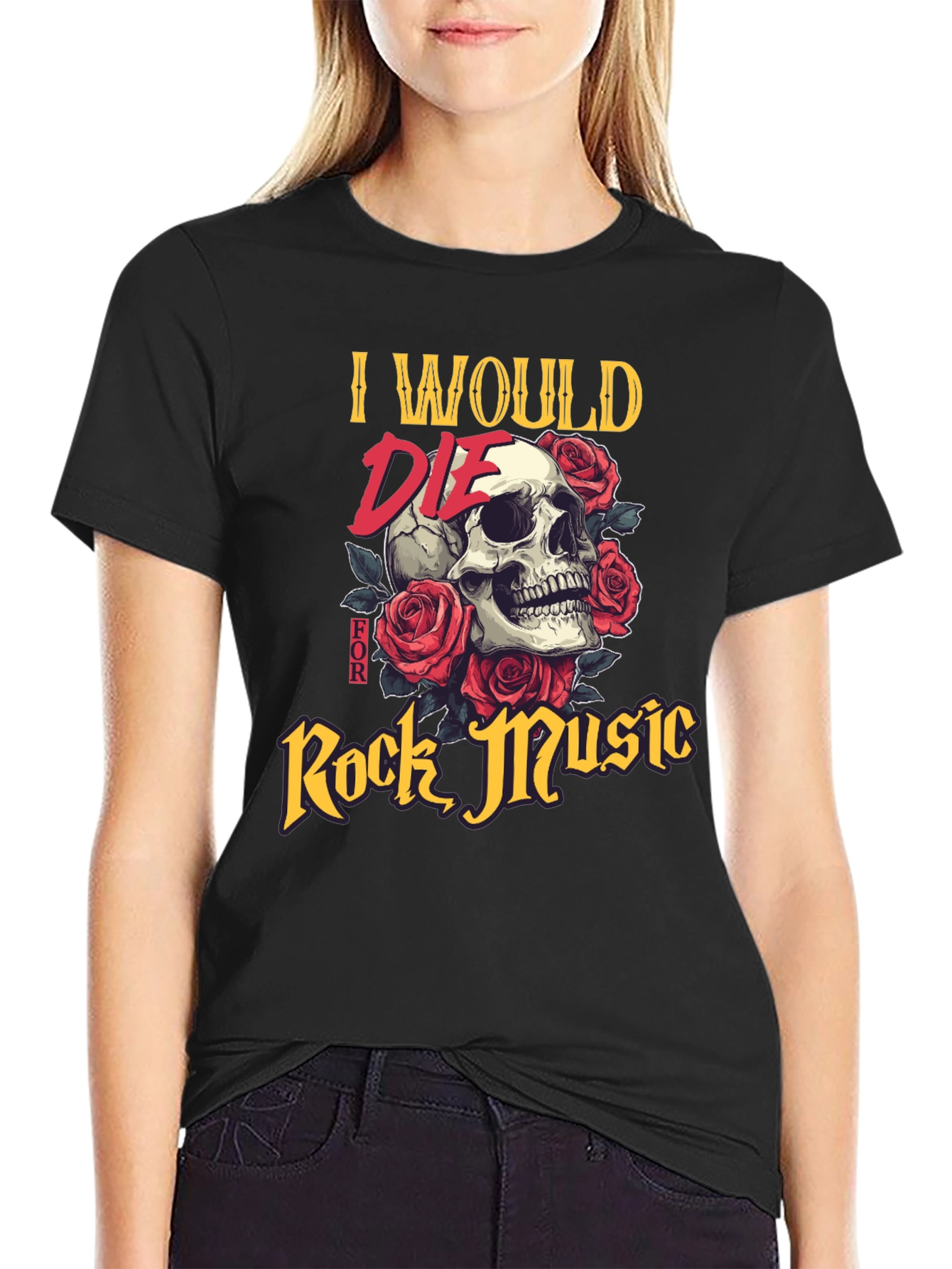 I Would Die For Rock Music Graphic T-Shirt