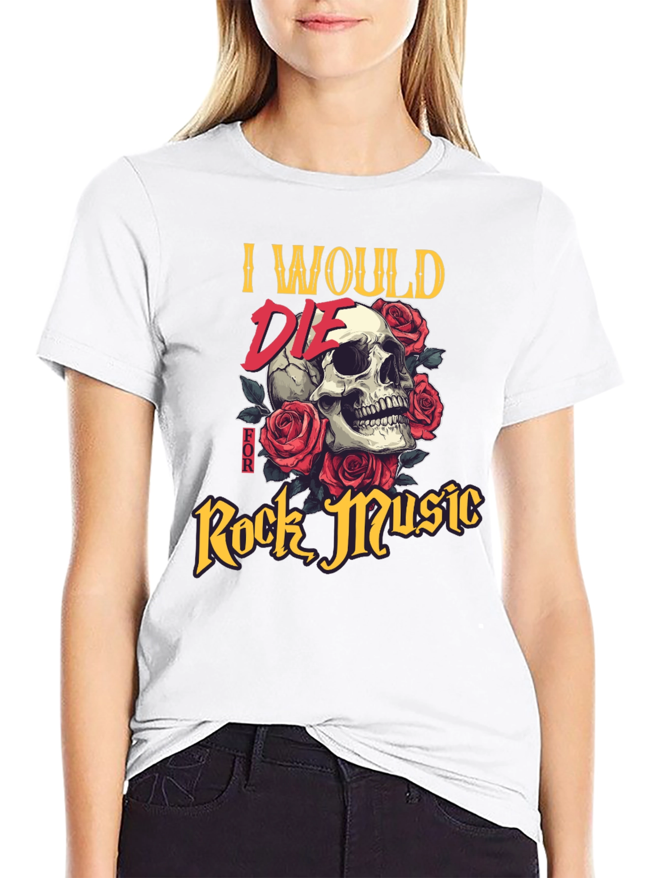 I Would Die For Rock Music Graphic T-Shirt