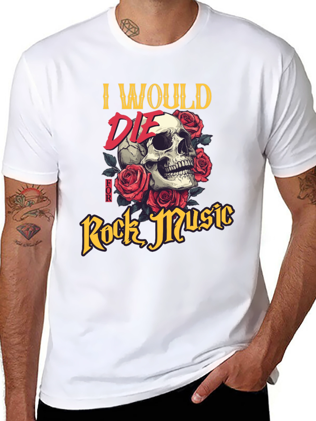I Would Die For Rock Music Graphic T-Shirt