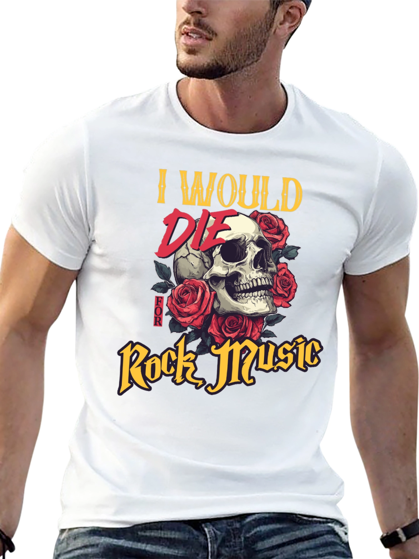 I Would Die For Rock Music Graphic T-Shirt