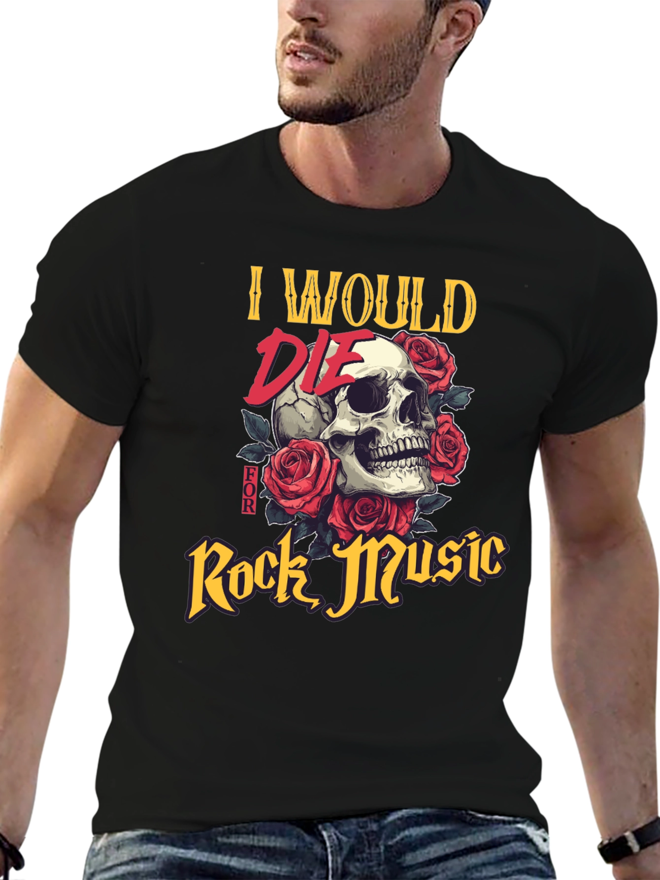I Would Die For Rock Music Graphic T-Shirt